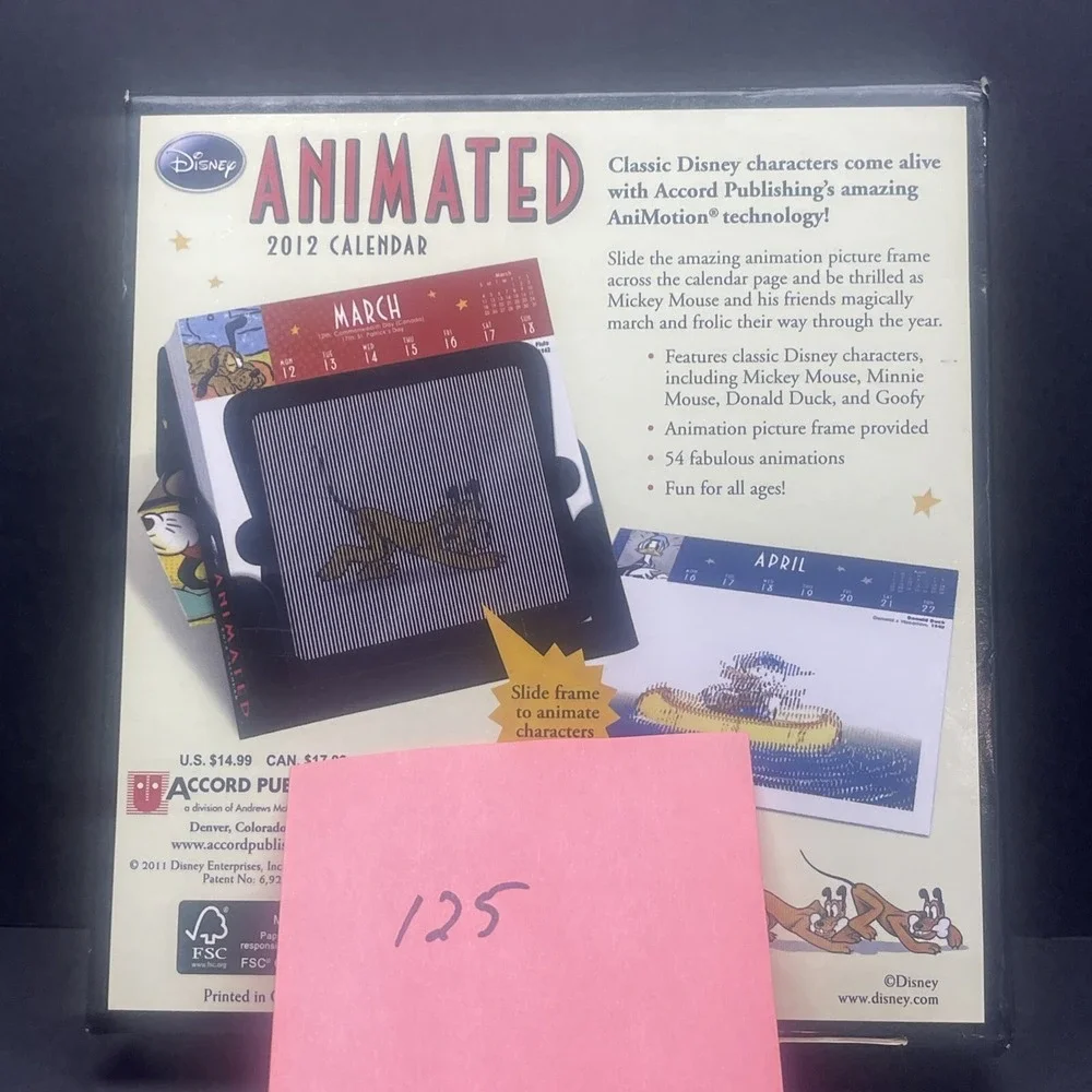 2012‎ Disney Animated Calendar, New, Rare, OOP